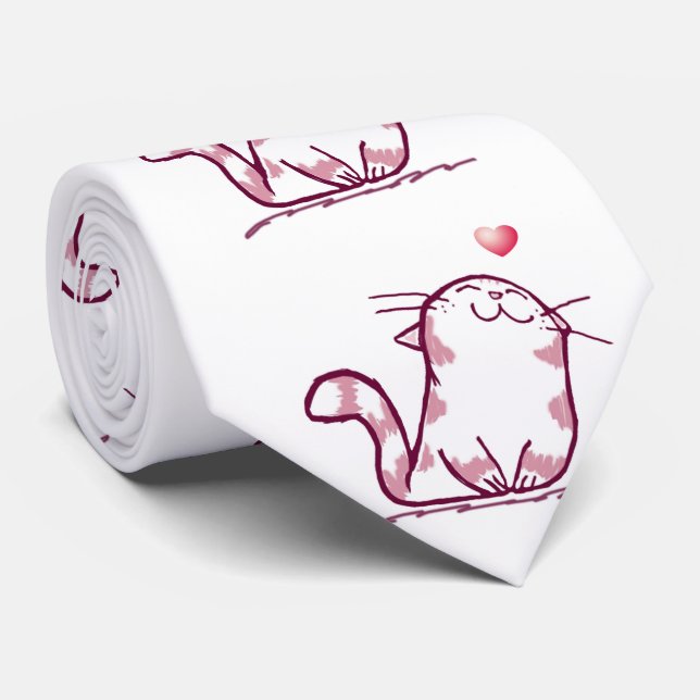 Kitty Love Neck Tie (Rolled)