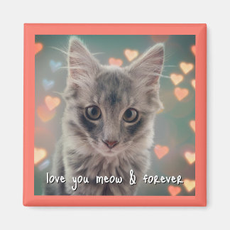 Kitty Love Square Magnet