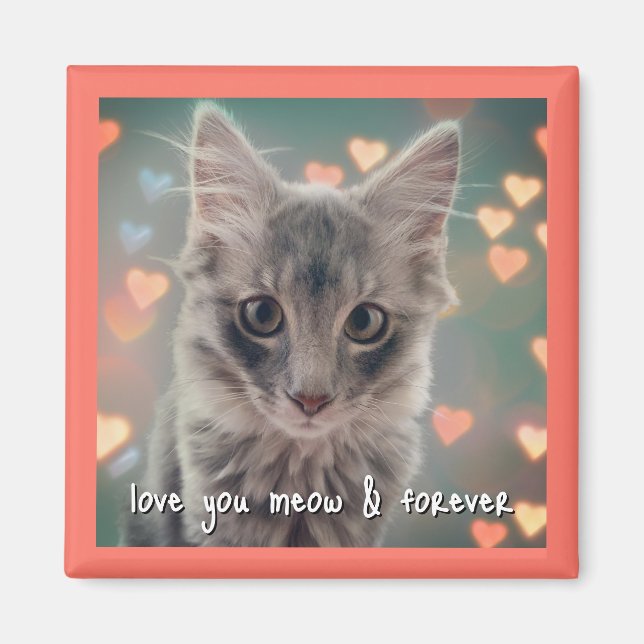 Kitty Love Square Magnet (Front)