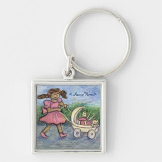 Kitty Lover Baby Stroller Personalize Art Keychain