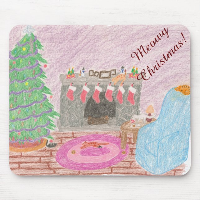 Kitty-mas Mischief (christmas) Mouse Pad (Front)