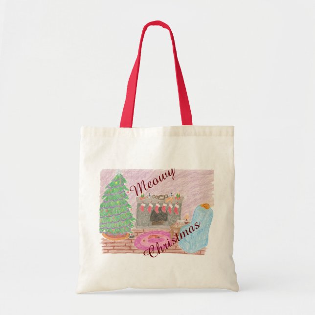 Kitty-mas Mischief (christmas) Tote Bag (Front)