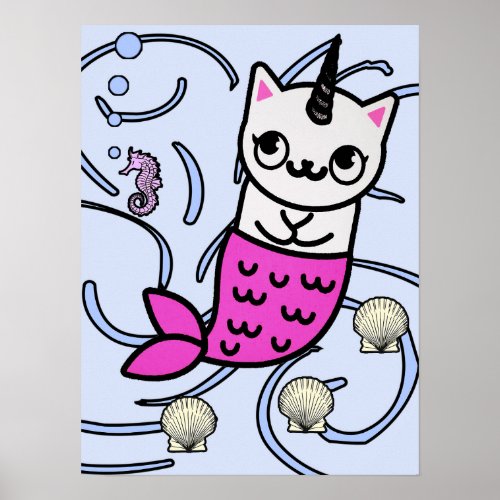 Kitty Mermicorn Poster