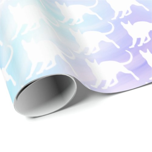Kitty on Pastel Abstract Wrapping Paper