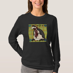 Kitty on Plaid with Balls of Yarn Border T-Shirt