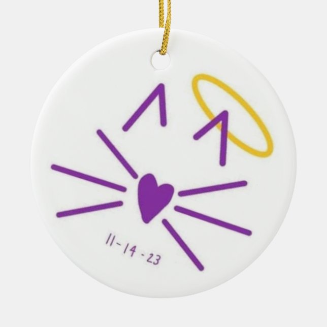 Kitty ornament in memory of JDW (Front)