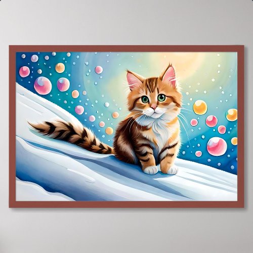 Kitty Painting Brings Laughter to Sweet Playroom Poster