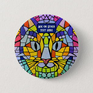 Kitty Party Host with own text / age on multicolor Button