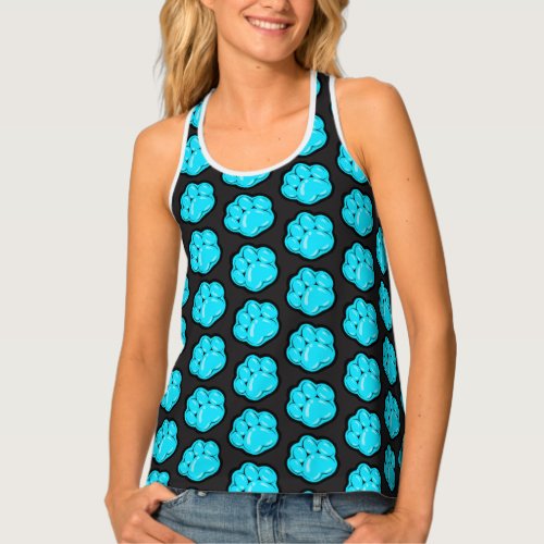 Kitty Paw All_Over Print Racerback Tank Top