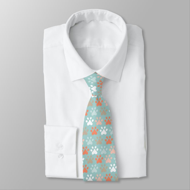 Kitty Paw-prints Neck Tie (Tied)