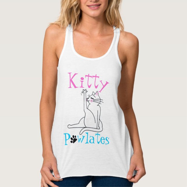 Kitty PAWlates T-shirt Tank Top (Front)