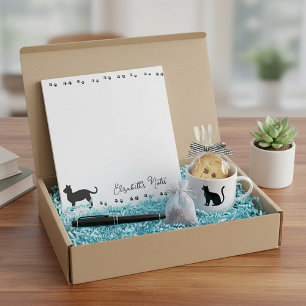 Kitty pawprints personalized notepad