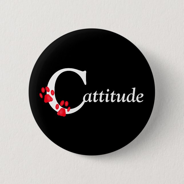 Kitty Paws Cattitude Button (Front)