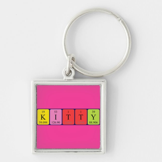 Kitty periodic table name keyring (Front)