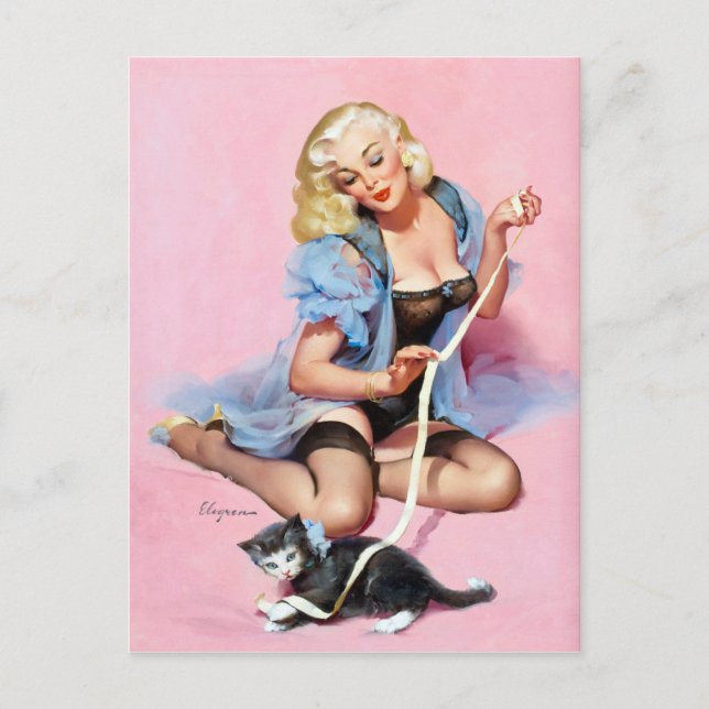 Kitty Pin Up Postcard (Front)