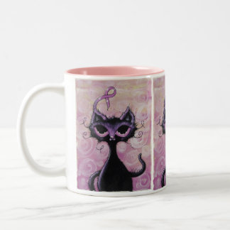 kitty pink ribbon breast cancer mug