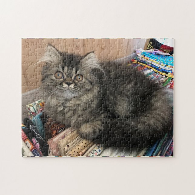 Kitty Quilter Tabletop Challenging Jigsaw Puzzle (Horizontal)