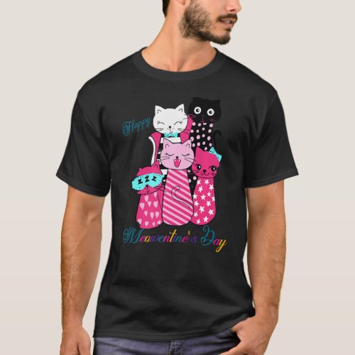 Kitty Quote Happy Meowentine S Day Funny Valentine T_Shirt