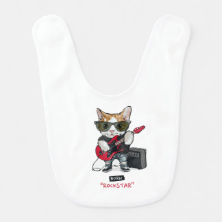 Kitty Rockstar T-Shirt Baby Bib