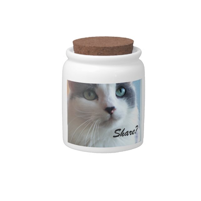 Kitty says Share? Candy Jar (Front)