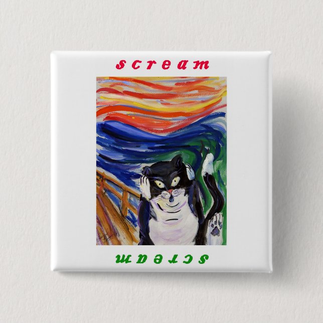 Kitty Scream with Scream Text Button (Front)