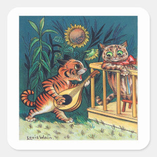 Kitty Serenade by Louis Wain Square Sticker