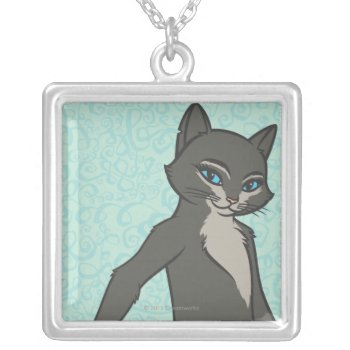 Kitty Softpaws Silver Plated Necklace by pussinboots at Zazzle