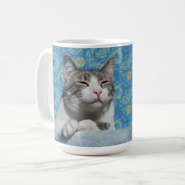 Kitty Starry Night Coffee Mug (Front Left)