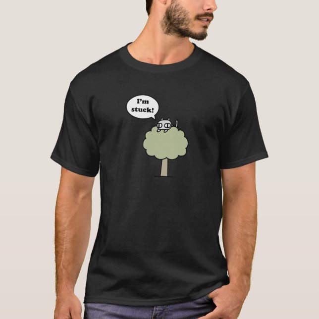 Kitty Stuck In Tree T-Shirt (Front)