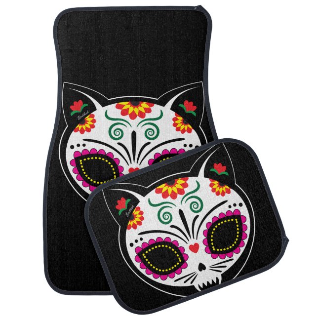 Kitty Sugar Skull Floor Mats (Set)