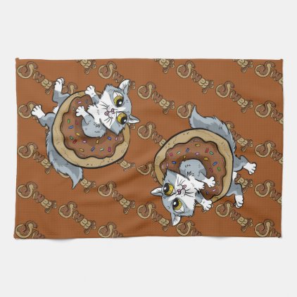 Kitty Sweet Donut Hand Towel