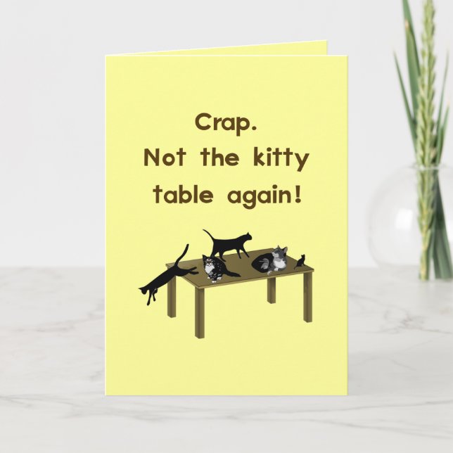 Kitty Table Funny Thanksgiving Holiday Card (Front)