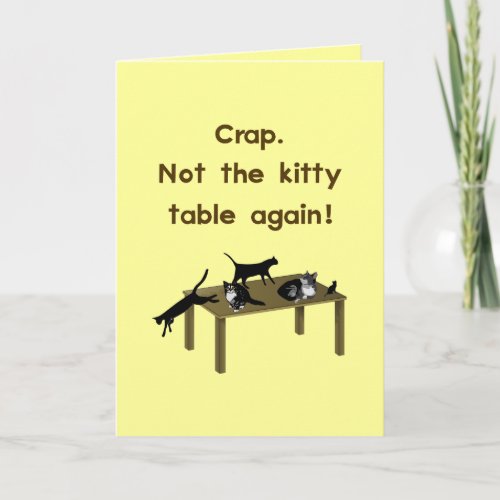 Kitty Table Funny Thanksgiving Holiday Card