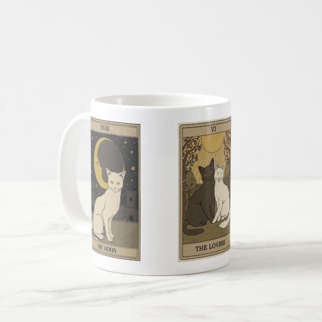 Kitty Tarot Card Coffee Mug (Front Left)