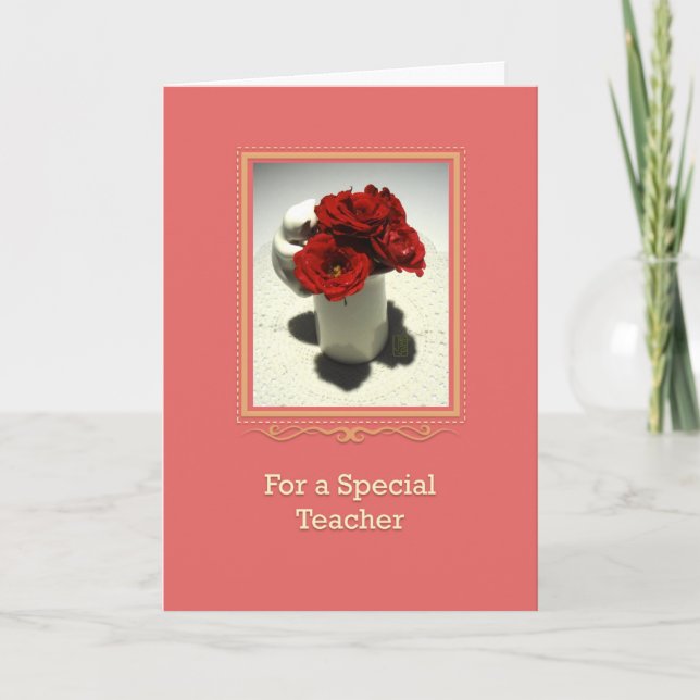 Kitty & Tea Roses Special Teacher Card (Front)