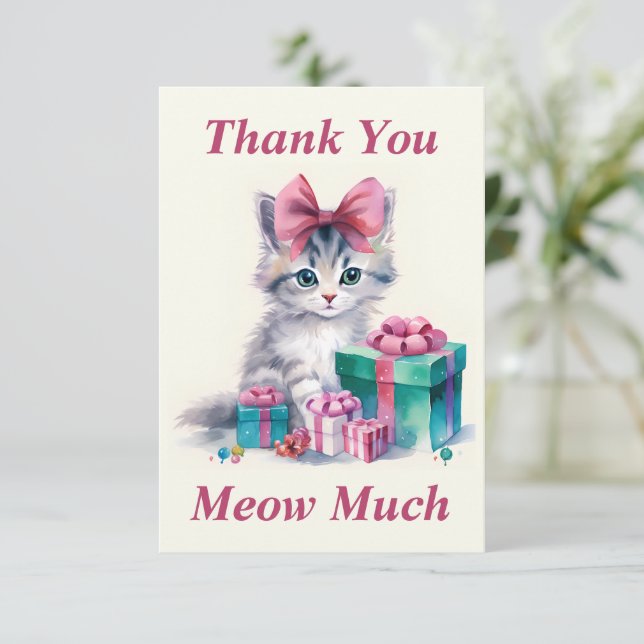 Kitty Thank You Card (Standing Front)