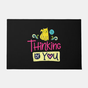 Kitty Thinking Of You   Cute Cat Lover Gift Doormat