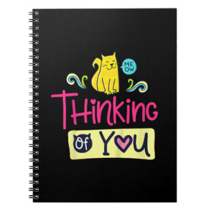 Kitty Thinking Of You Cute Cat Lover Gift Notebook