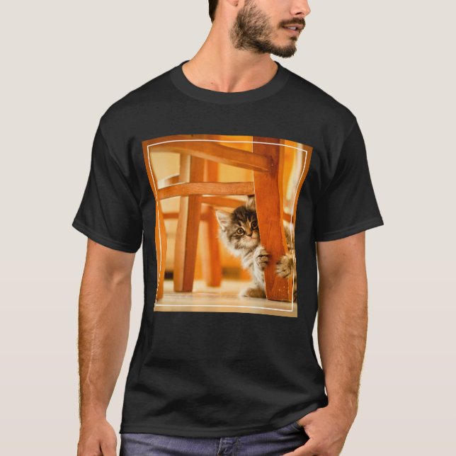 Kitty Under Chair T-Shirt (Front)