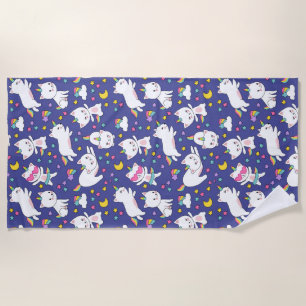 Kitty Unicorns Beach Towel