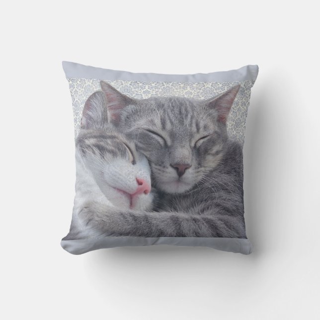 Kitty Vintage Throw Pillow (Front)