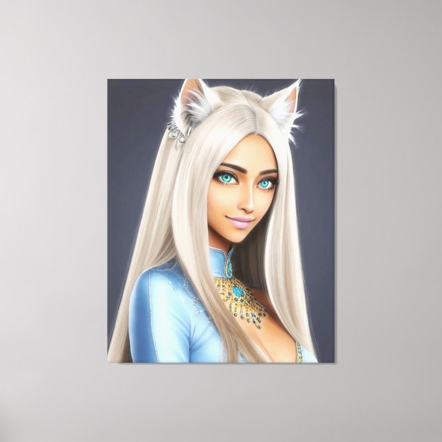 KITTY WAIFU 12 CANVAS PRINT (Front)