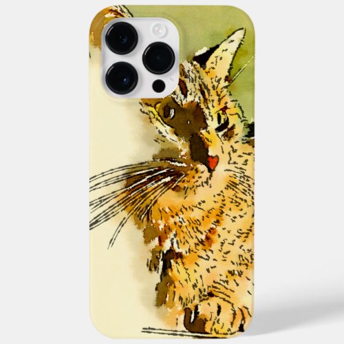 Kitty Whiskers Heart Nose Watercolor Case_Mate iPhone 14 Pro Max Case