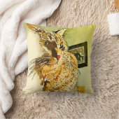 Kitty Whiskers Heart Nose Watercolor Throw Pillow (Blanket)