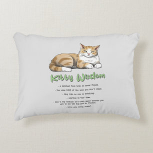 Kitty Wisdom – Funny Cat Rules with a Brown Cat Accent Pillow