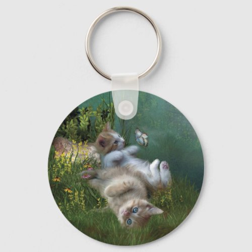 Kitty Wishes Art Keychain
