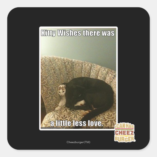 Kitty Wishes Square Sticker (Front)