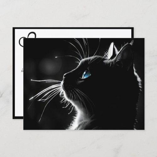 Kitty With Backlight Glow Pet Sympathy Loss Postcard