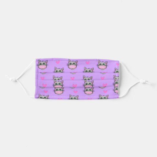 Kitty with Face Mask Face Mask (Front, Folded)