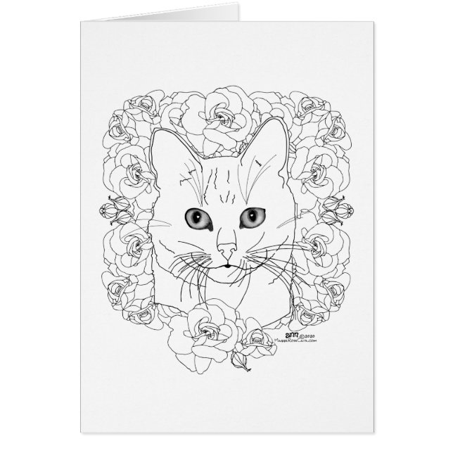 Kitty with Roses Cards (Front)